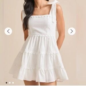 NWT Altar’d State Ava Clip Dot Mini Dress Bridal Graduation Coquette size M